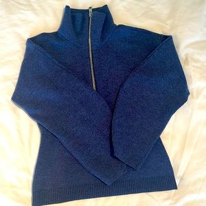 Tibi sculpted sleeve sweater, half zip